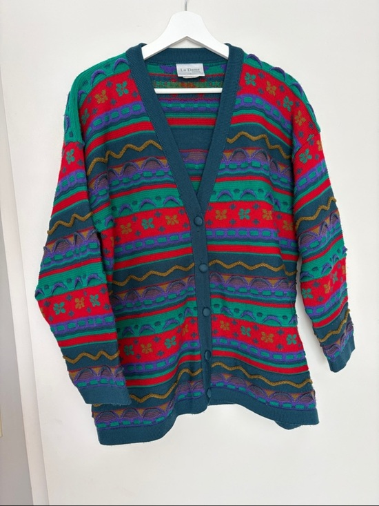 la dame Sweaters - La Dame Australia Multi-Color Knit Cardigan Large